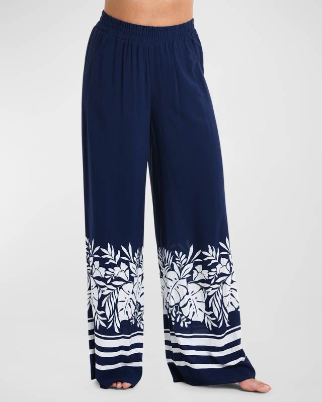 Palm Leaf Palazzo Pants